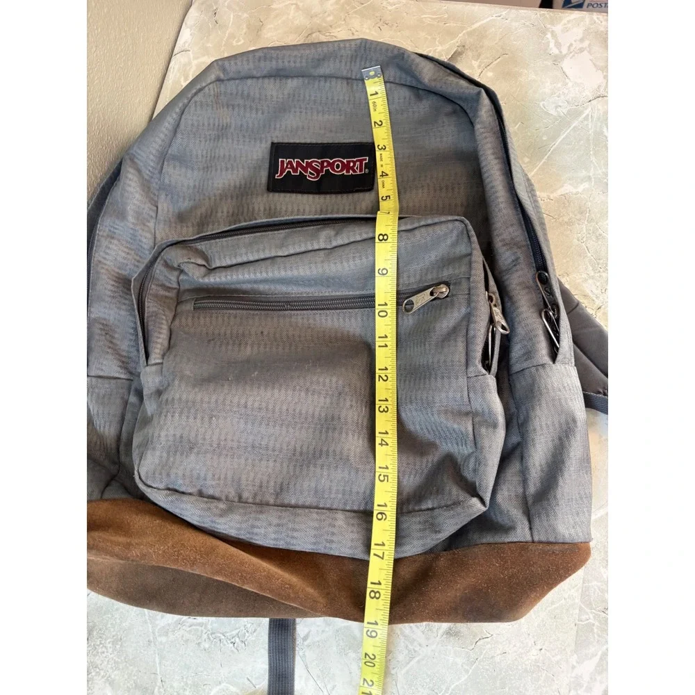 Jansport Right Pack Expressions Grey Chevron Backpack Leather Bottom JS00TZR6